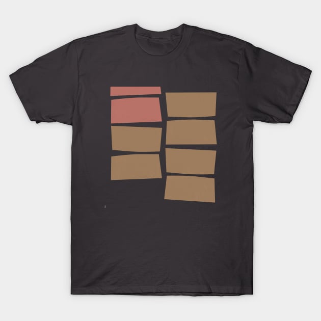 Minimal Wood Blocks 21 T-Shirt by Dez53